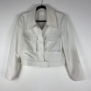 Vestire Women's Boxy Cropped Utility Jacket Size S ? Cream White